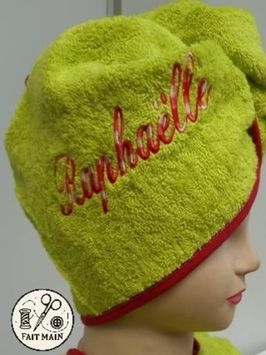 Turban de douche brodé